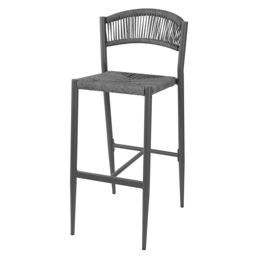 Tabourets de bar d'extérieur en rotin PE tressé Bolero Eden anthracite (lot de 2) - Bolero - HZ593