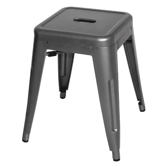 Tabourets bas Bolero Bistro en acier gris métal (lot de 4) - Bolero - DM933