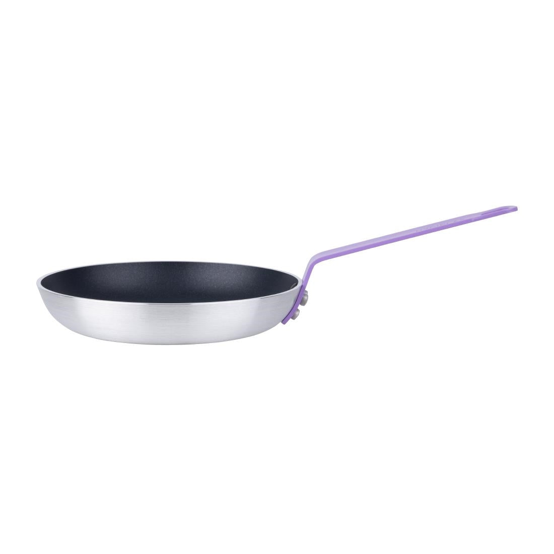 Poêle en aluminium antiadhésive Hygiplas Teflon Platinum Plus avec poignée violette 24cm - Hygiplas - HT968