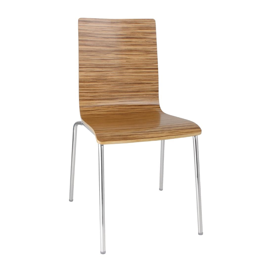 Chaise dossier carré zebrano Bolero lot de 4 - Bolero - GR344