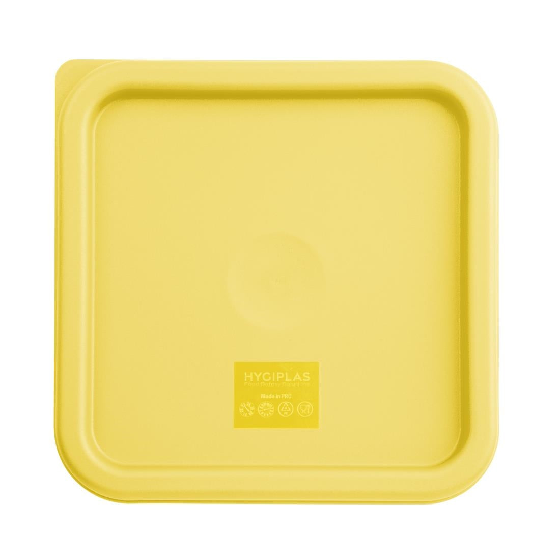 Couvercle moyen carré pour boîte alimentaire Hygiplas jaune - Hygiplas - FX138