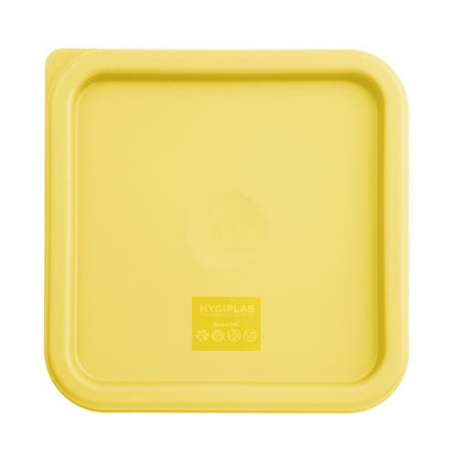 Couvercle moyen carré pour boîte alimentaire Hygiplas jaune - Hygiplas - FX138