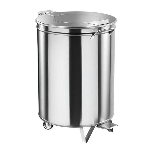 Poubelle à pédale et roulettes en acier inoxydable Gastro M 50 L - Gastro M - HZ720