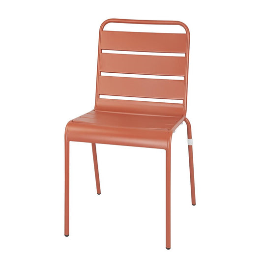 Chaises à lattes en acier Bolero terracotta (lot de 4) - Bolero - CK063
