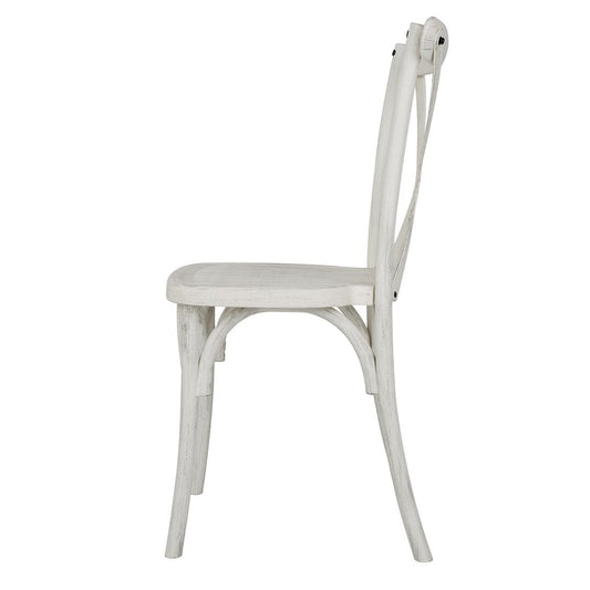 Chaises en résine à dossier croisé Bolero Manhattan blanches (lot de 4) - Bolero - HW280