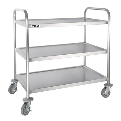 Grand chariot de débarrassage en inox Vogue 3 niveaux - Vogue - F995