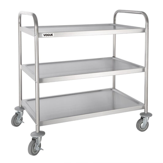 Grand chariot de débarrassage en inox Vogue 3 niveaux - Vogue - F995