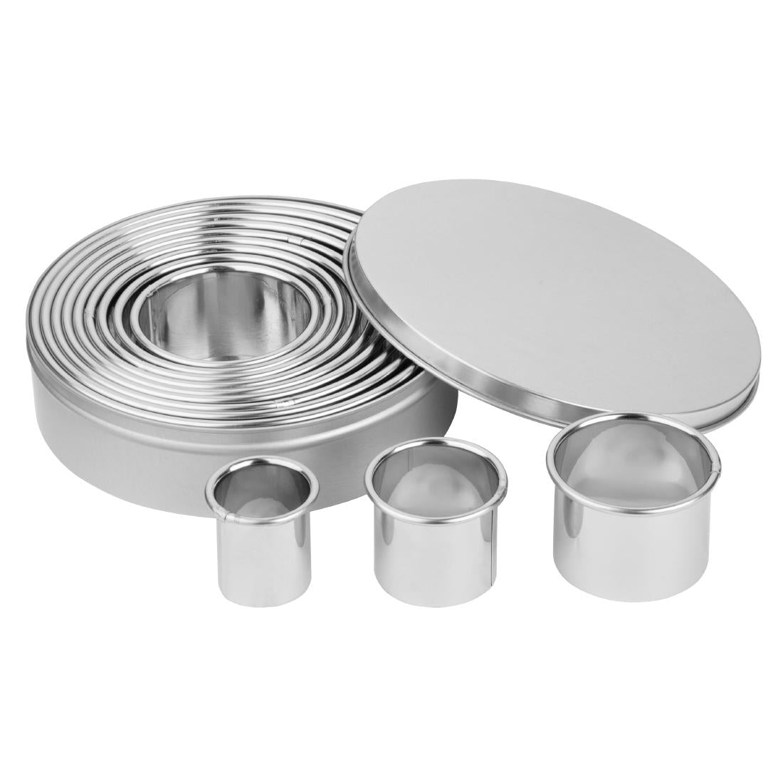 lot de 12 emporte-pièces ronds lisses en inox Vogue - Vogue - JB551