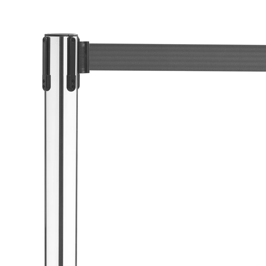 Barrière rétractable en inox poli Bolero sangle noire 3 m (lot de 2) - Bolero - JA341
