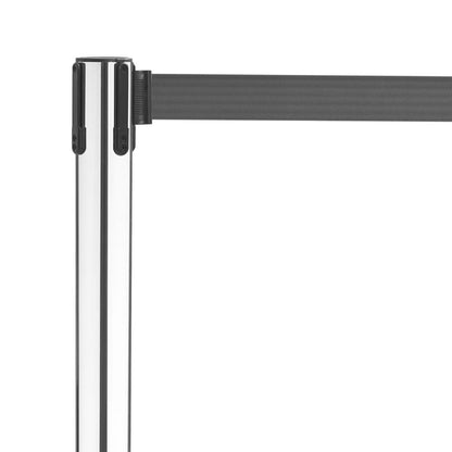 Barrière rétractable en inox poli Bolero sangle noire 3 m (lot de 2) - Bolero - JA341