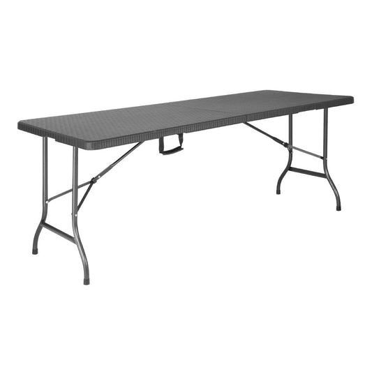 Table pliante rectangulaire en rotin PE Bolero noire - Bolero - GR770