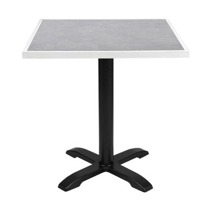 Plateau de table extérieur carré en verre trempé Bolero effet pierre gris clair bord blanc 700 mm - Bolero - FU514