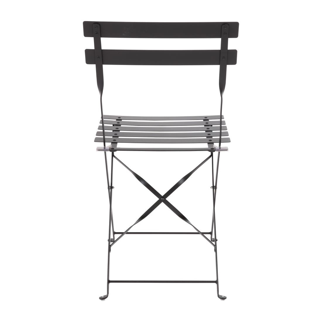 Chaises de terrasse pliantes en acier Bolero noires (Lot de 2) - Bolero - GH553