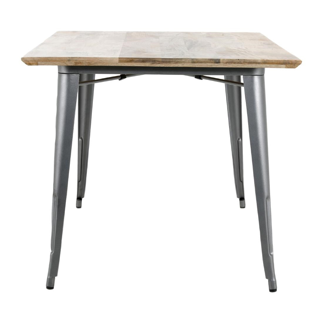 Table à manger avec plateau en bois de manguier lisse et piètement gris acier Bolero Bistro 1450 mm - Bolero - HZ809