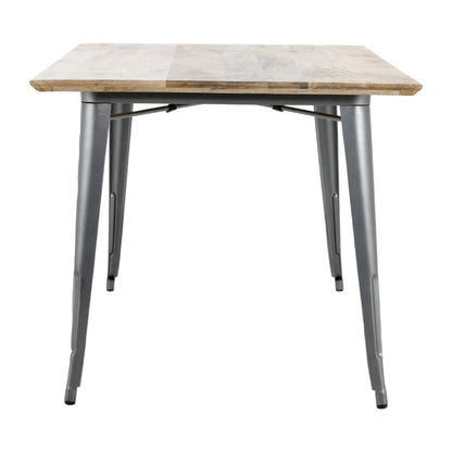 Table à manger avec plateau en bois de manguier lisse et piètement gris acier Bolero Bistro 1450 mm - Bolero - HZ809