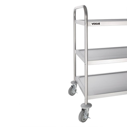 Grand chariot de débarrassage en inox Vogue 3 niveaux - Vogue - F995
