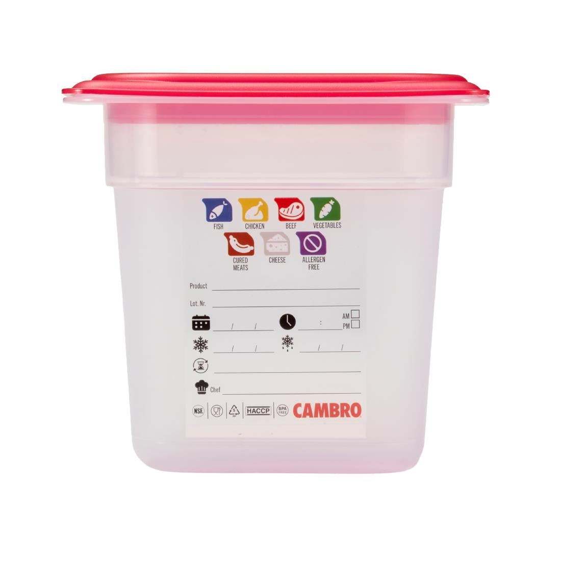 Bac en polypropylène Cambro Safetrak IML GN 1/6 150mm - Cambro - JN517