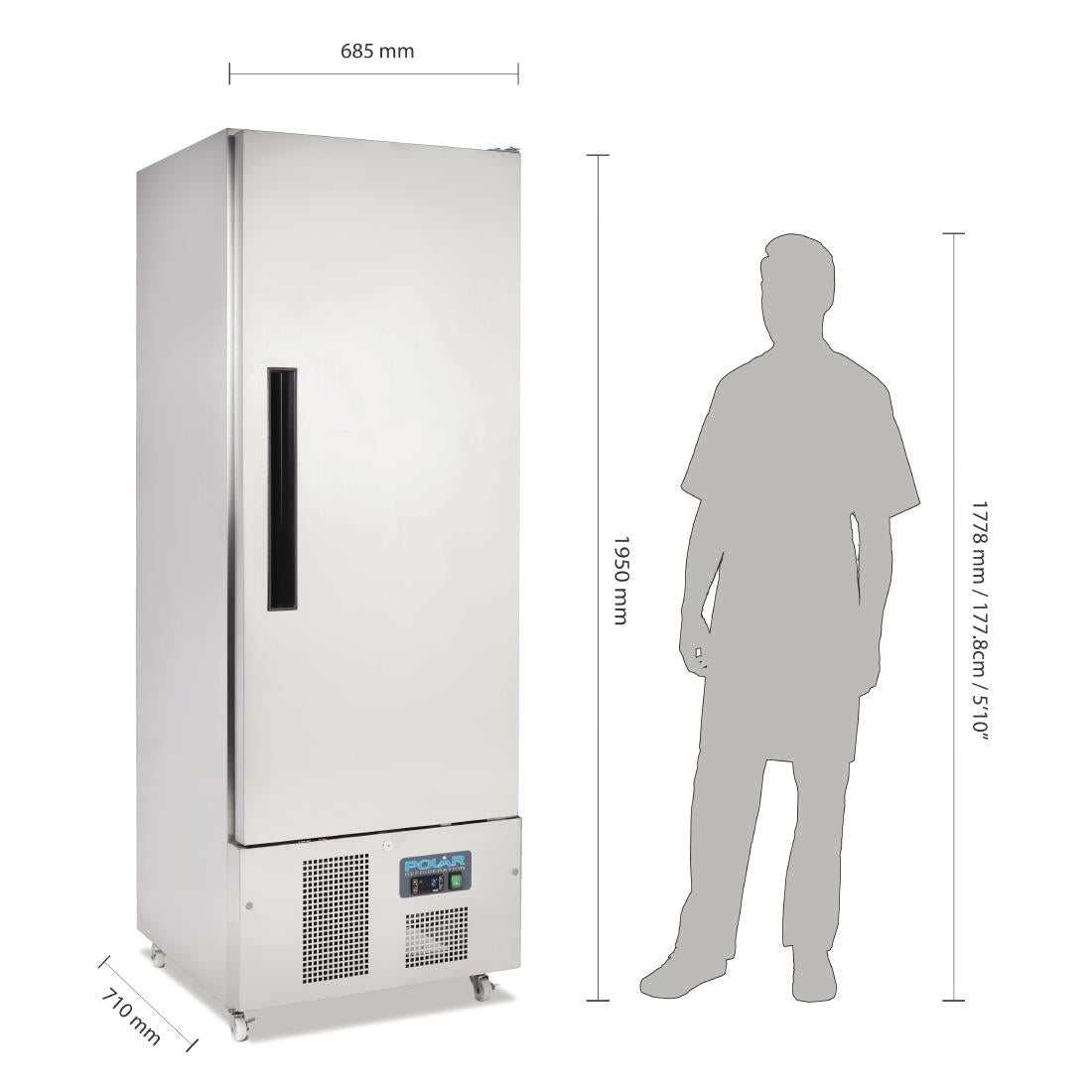 Armoire réfrigérée positive 1 porte Slimline Polar Série G 440L - Polar - G590