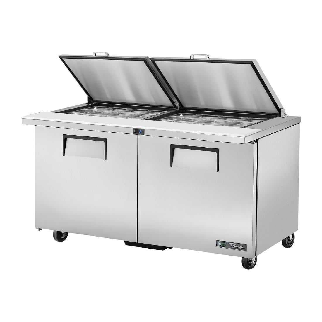 Comptoir de préparation 2 portes True 24 bacs GN 1/6 TSSU-60-24M-B-ST-HC FLID - TRUE - CX129