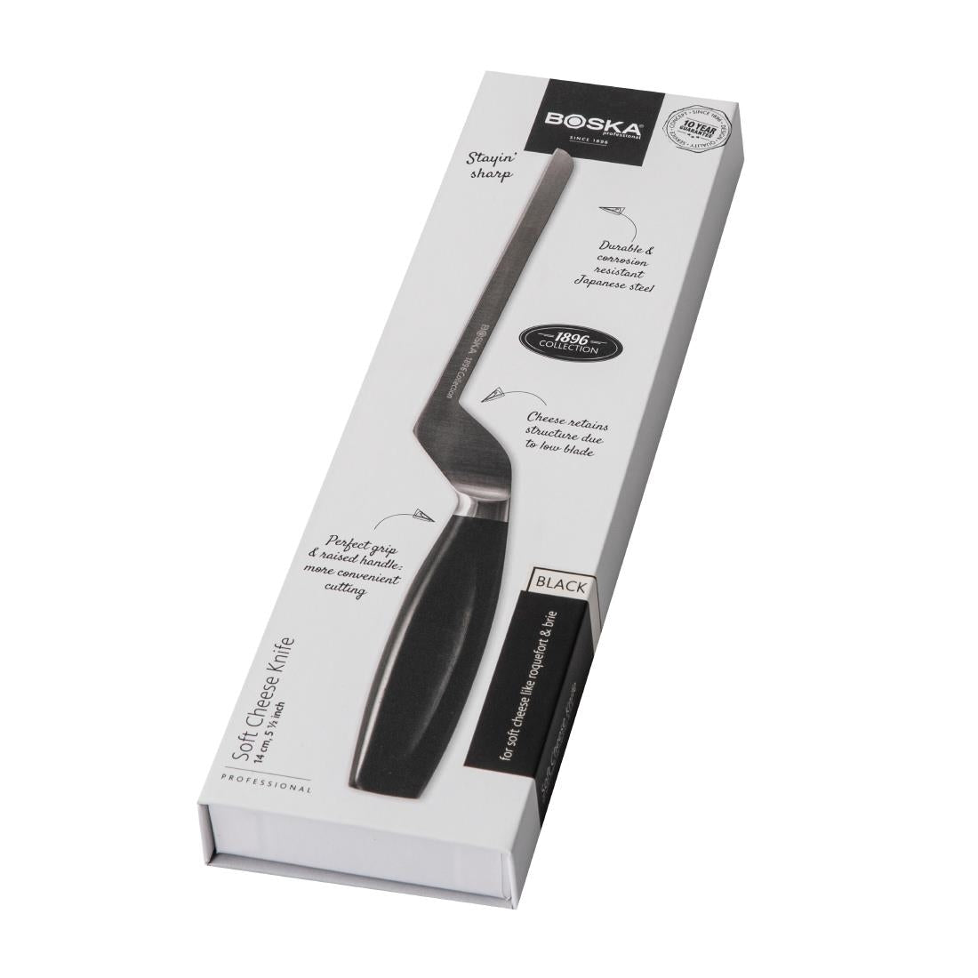 Couteau à fromage à pâte molle manche noir Boska 140 mm - Boska - CU107