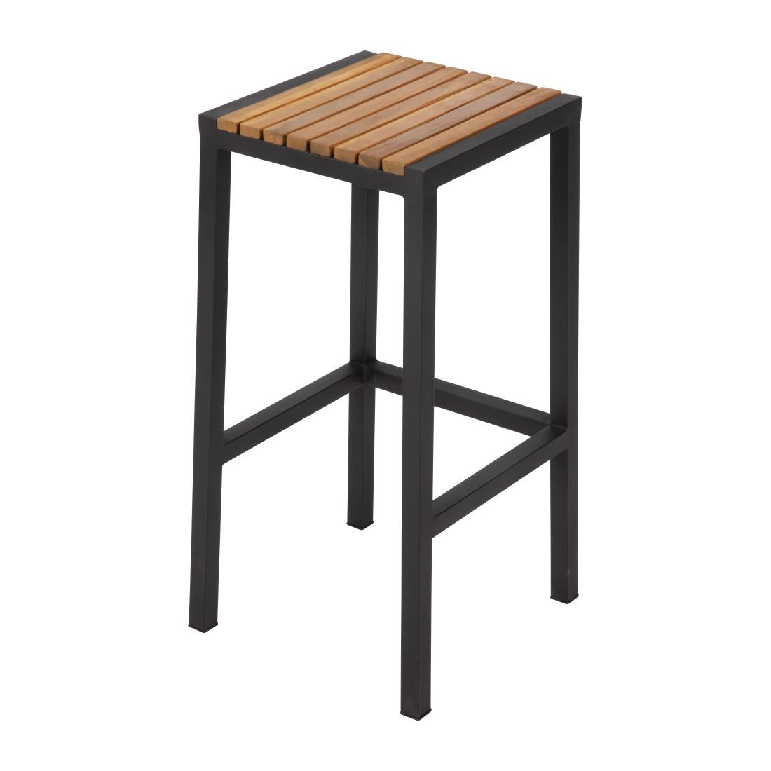 Tabourets de bar en acier et acacia Bolero (lot de 2) - Bolero - DS156