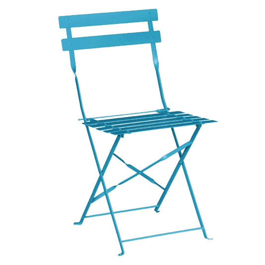 Chaises de terrasse pliantes en acier Bolero bleu turquoise (lot de 2) - Bolero - GK982