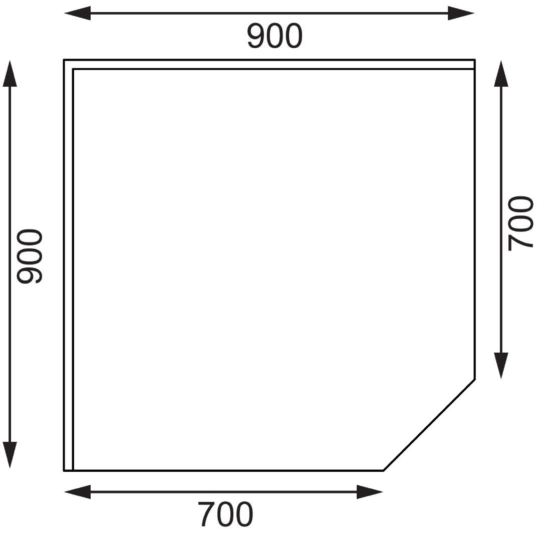 Table d'angle inox Vogue 700mm - Vogue - GL278