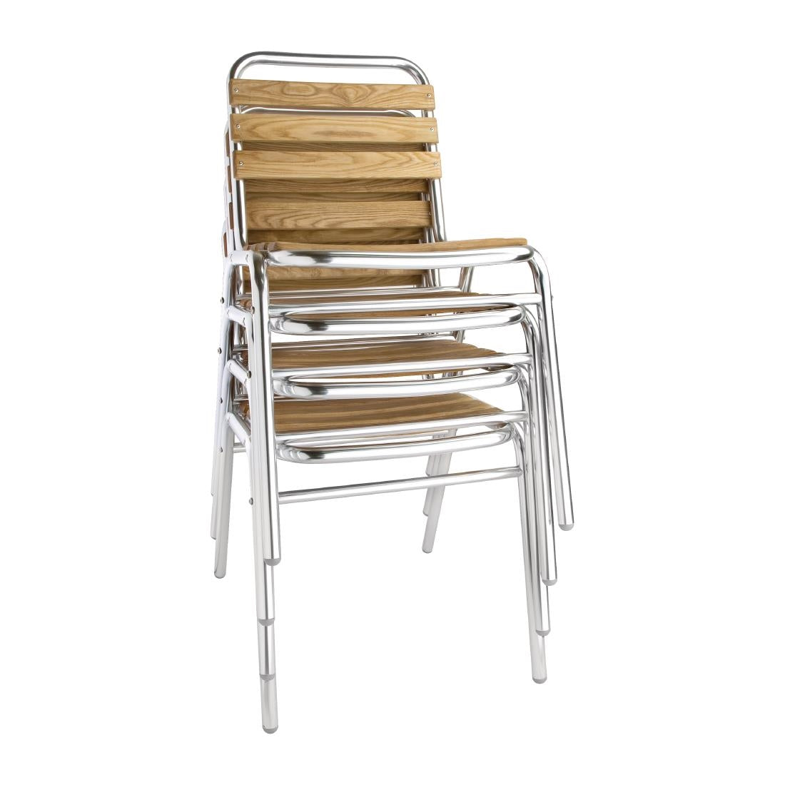 Chaises bistro frêne et aluminium Bolero (lot de 4) - Bolero - GK997