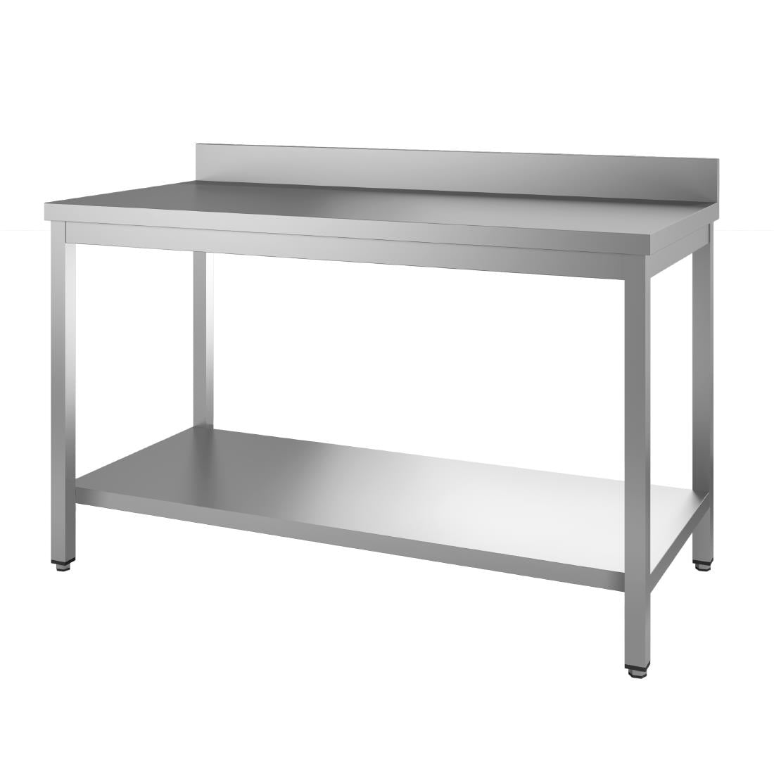 Table de préparation inox 304 avec étagère basse et dosseret Gastro M 89x140x70cm - Gastro M - GS041