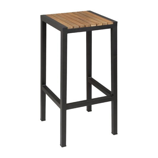 Tabourets de bar en acier et acacia Bolero (lot de 2) - Bolero - DS156