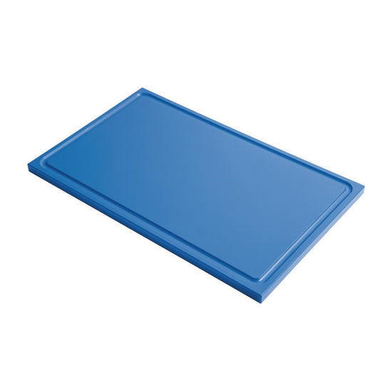 Planche à découper avec rigole GN1/1 en polyéthylène haute densité Gastro M bleue - Gastro M - GN336