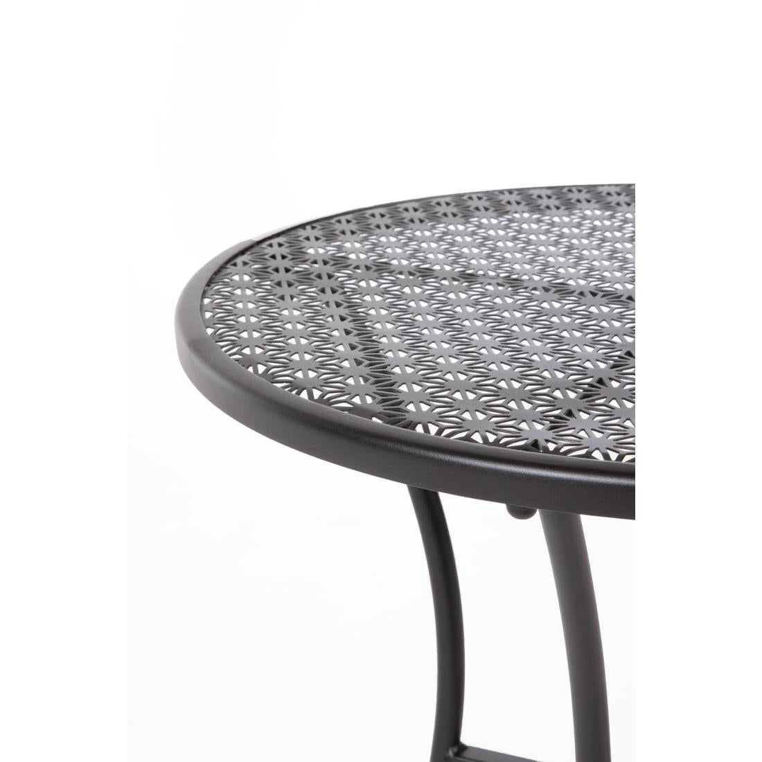 Table bistro ronde en acier ajouré Bolero noire 600mm - Bolero - GG705