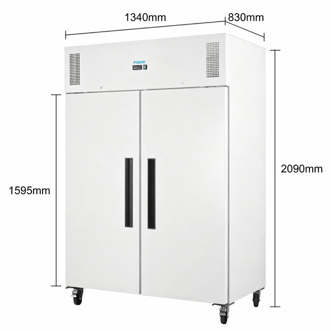 Armoire réfrigérée positive blanche Polar série G 2 portes 1 152L - Polar - PG042