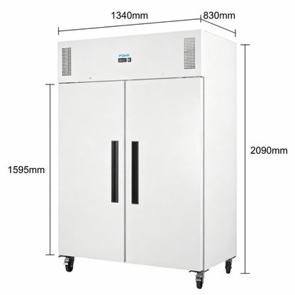 Armoire réfrigérée positive blanche Polar série G 2 portes 1 152L - Polar - PG042