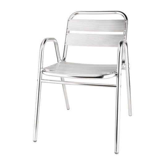 Fauteuils empilables en aluminium avec accoudoirs Bolero (lot de 4) - Bolero - U501