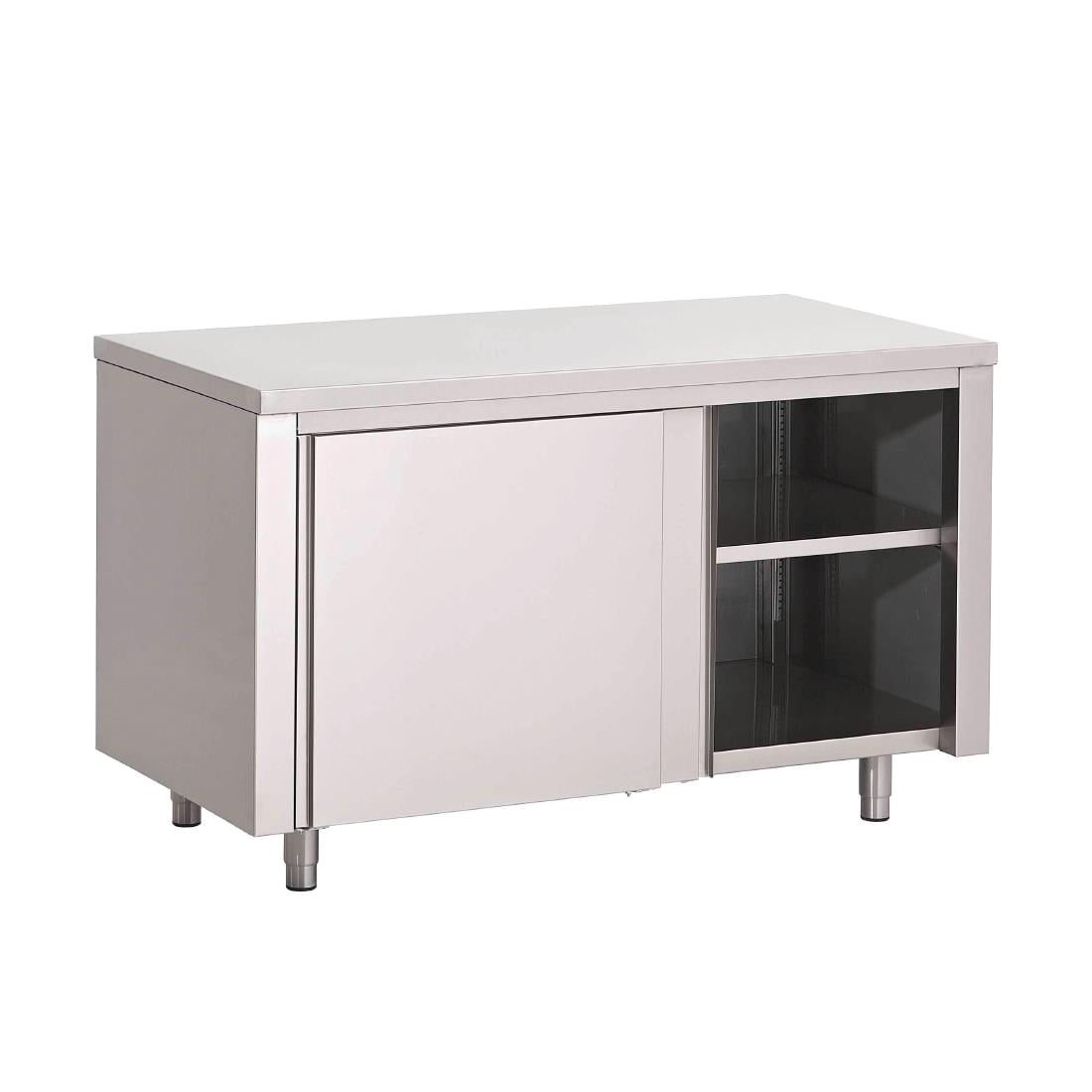 Table armoire inox avec portes coulissantes Gastro M 1200 x 700 x 850mm - Gastro M - GN150