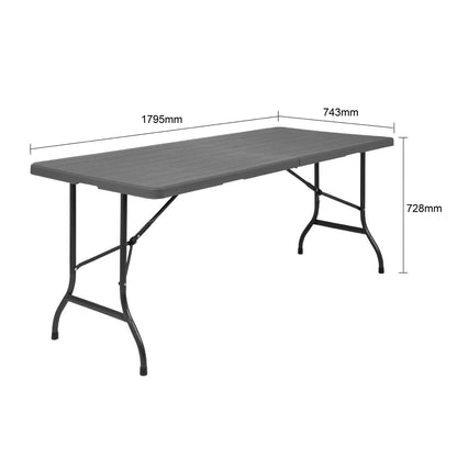Table pliante rectangulaire effet rotin Bolero 1829mm - Bolero - HW299