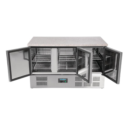 Table réfrigérée positive plan de travail en marbre Polar Série G 3 portes 368L - Polar - CL109