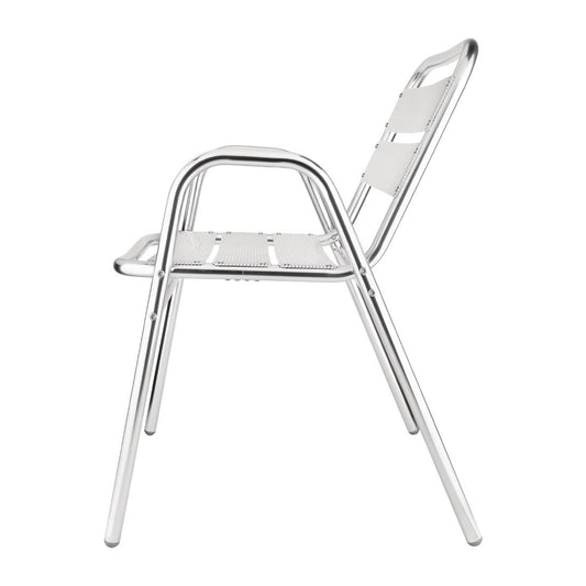 Fauteuils empilables en aluminium avec accoudoirs Bolero (lot de 4) - Bolero - U501
