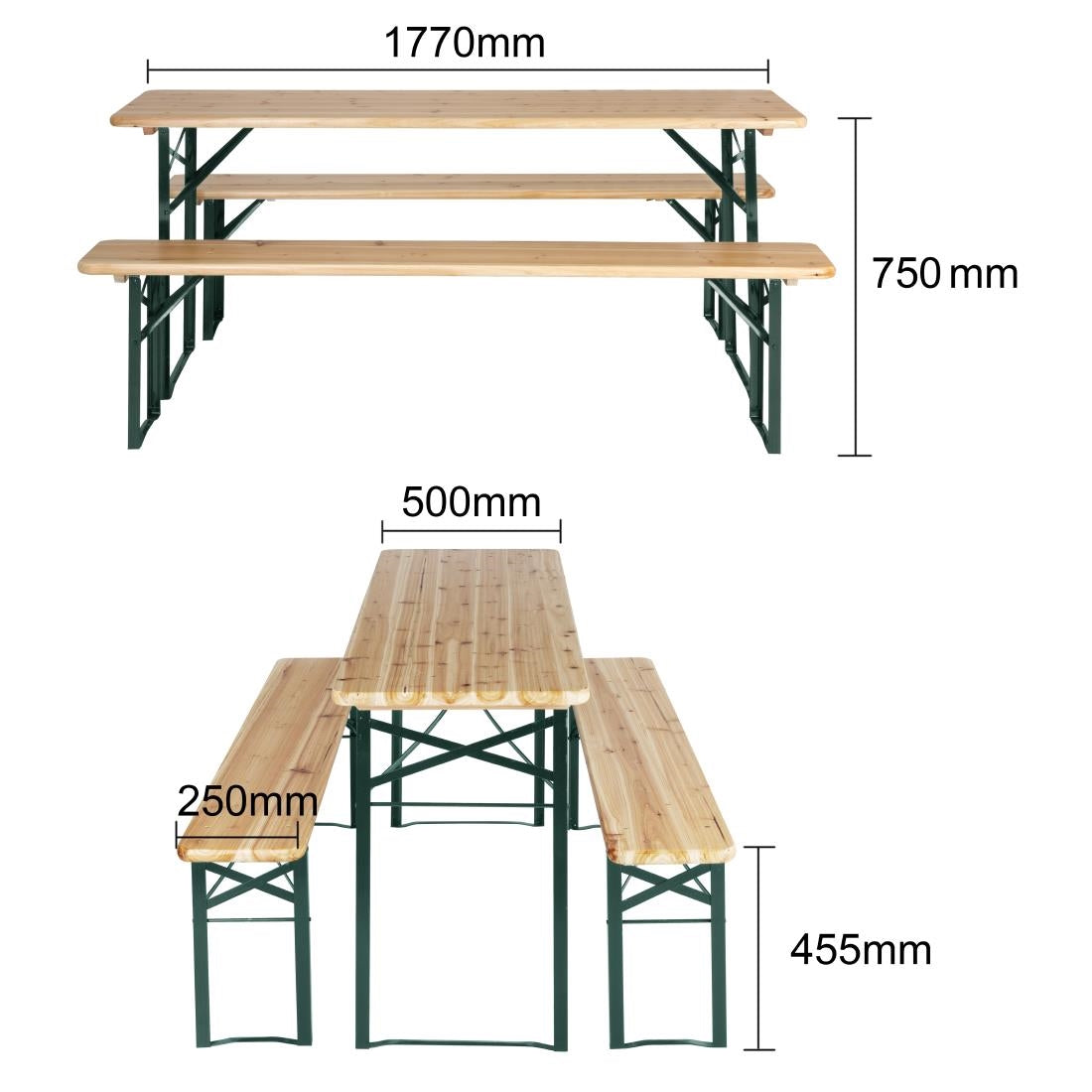 Ensemble brasserie table et bancs Bolero 1770x500mm - Bolero - JK497