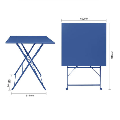 Table de terrasse carrée Bolero Perth bleu marine foncé - Bolero - FU540