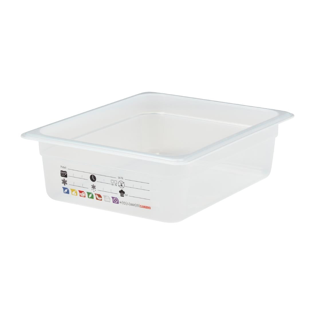 Bac en polypropylène Cambro Safetrak IML GN 1/2 100mm - Cambro - JN505