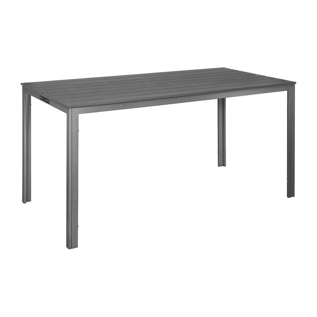 Table d'extérieur à lattes Bolero Valletta grise 1560mm - Bolero - HZ020
