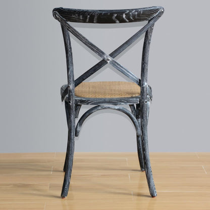 Chaises en bois patiné avec dossier croisé Bolero noires (lot de 2) - Bolero - GG654