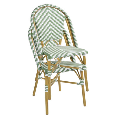 Chaises style parisien en polyrotin PE Bolero vert clair (lot de 2) - Bolero - FU535