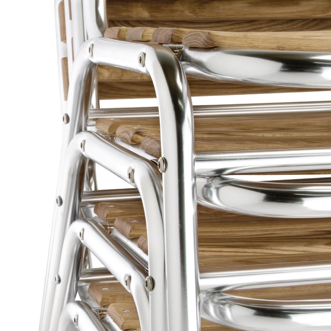 Chaises bistro frêne et aluminium Bolero (lot de 4) - Bolero - GK997