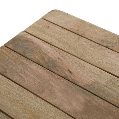 Table à manger à plateau à lattes en bois de manguier et piètement gris acier Bolero Bistro 650 mm - Bolero - HZ813