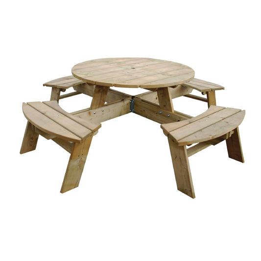 Table de pique-nique en bois ronde Rowlinson 2000mm - Rowlinson - CG097