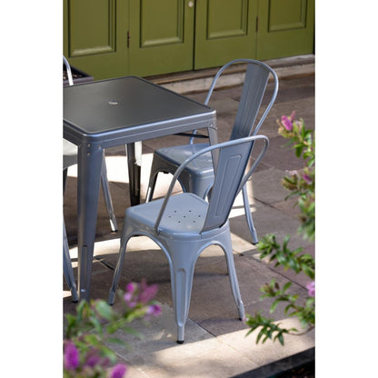 Table carrée en acier gris métallisé Bolero Bistro 668mm - Bolero - DM904