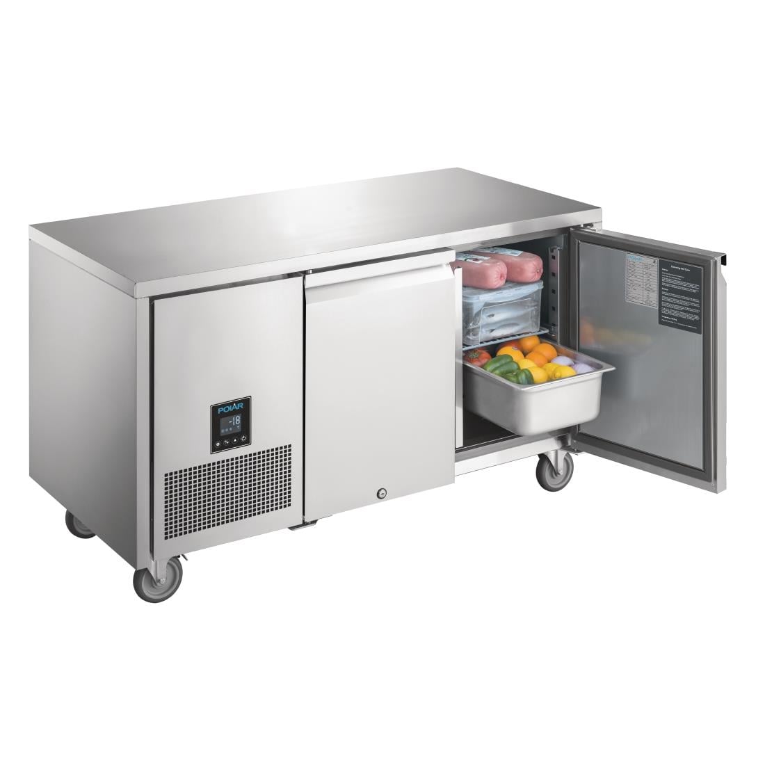 Table réfrigérée négative 2 portes Polar Serie U Premium 267L - Polar - UA006